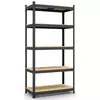 Металевий стелаж 180×100×40 см, 5 полиць, ДСП, чорний, Бюджет, Кількість полиць: 5, Колір: чорний матовий, Матеріал полиць: ДСП, Висота: 180, Ширина: 100, Глибина: 40фото