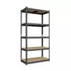 Металевий стелаж 180×80×60 см, 5 полиць, МДФ, чорний, Бюджет, Кількість полиць: 5, Колір: чорний матовий, Матеріал полиць: МДФ, Висота: 180, Ширина: 80, Глибина: 60фото