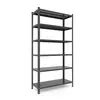 Металевий стелаж 220×120×60 см, 6 полиць, чорний, Кронос, Кількість полиць: 5, Колір: чорний матовий, Висота: 220, Ширина: 120, Глибина: 60фото