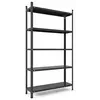 Металевий стелаж 200×100×30 см, 5 полиць, чорний, Атлант, Кількість полиць: 5, Колір: чорний матовий, Висота: 200, Ширина: 100, Глибина: 30фото