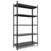 Металевий стелаж 200×90×50 см, 5 полиць, чорний, Атлант, Кількість полиць: 5, Колір: чорний матовий, Висота: 200, Ширина: 90, Глибина: 50фото