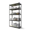 Металевий стелаж 200×100×45 см, 5 полиць, ДСП, чорний, Бюджет, Кількість полиць: 5, Колір: чорний матовий, Матеріал полиць: ДСП, Висота: 200, Ширина: 100, Глибина: 45фото, зображення 6