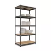 Металевий стелаж 180×70×40 см, 5 полиць, МДФ, чорний, Еталонфото, зображення 2
