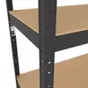 Металевий стелаж 180×110×30 см, 5 полиць, МДФ, чорний, Бюджет, Кількість полиць: 5, Колір: чорний матовий, Матеріал полиць: МДФ, Висота: 180, Ширина: 110, Глибина: 30фото, зображення 5