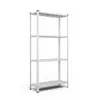 Металевий стелаж 150×75×30 см, 4 полиці, білий, РЕК-1, Кількість полиць: 4, Колір: білий, Висота: 150, Ширина: 75, Глибина: 30фото