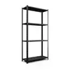Металевий стелаж 150×75×30 см, 4 полиці, чорний, РЕК-3, Кількість полиць: 4, Колір: чорний глянець, Висота: 150, Ширина: 75, Глибина: 30фото