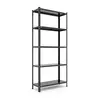 Металевий стелаж 170×75×30 см, 5 полиць, чорний, РЕК-4, Кількість полиць: 5, Колір: чорний глянець, Висота: 170, Ширина: 75, Глибина: 30фото