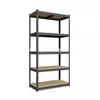 Металевий стелаж 180×90×40 см, 5 полиць, ДСП, чорний, Бюджет, Кількість полиць: 5, Колір: чорний матовий, Матеріал полиць: ДСП, Висота: 180, Ширина: 90, Глибина: 40фото