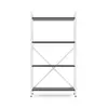Металевий стелаж 110×60×24 білий-антрацит, 4 полиці ЛДСП, Лофтфото