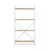 Металевий стелаж 110×60×24 білий-дуб артизан, 4 полиці ЛДСП, Лофтфото