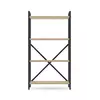 Металевий стелаж 110×60×24 антрацит-дуб артизан, 4 полиці ЛДСП, Лофтфото