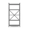 Металевий стелаж 170×80×35 антрацит-антрацит, 5 полиць ЛДСП, Лофтфото