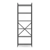 Металевий стелаж 180×60×24 антрацит-антрацит, 6 полиць ЛДСП, Лофтфото