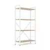 Металевий стелаж 110×60×24 білий-дуб артизан, 4 полиці ЛДСП, Лофтфото, зображення 2