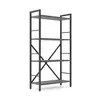 Металевий стелаж 110×60×24 антрацит-антрацит, 4 полиці ЛДСП, Лофтфото, зображення 2