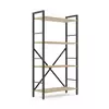 Металевий стелаж 110×60×24 антрацит-дуб артизан, 4 полиці ЛДСП, Лофтфото, зображення 2