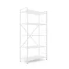 Металевий стелаж 160×80×40 білий-білий сніг, 5 полиць ЛДСП, Лофтфото, зображення 2
