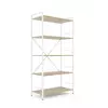 Металевий стелаж 160×80×40 білий-дуб артизан, 5 полиць ЛДСП, Лофтфото, зображення 2