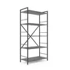Металевий стелаж 160×80×40 антрацит-антрацит, 5 полиць ЛДСП, Лофтфото, зображення 2