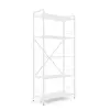Металевий стелаж 170×80×35 білий-білий сніг, 5 полиць ЛДСП, Лофтфото, зображення 2