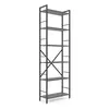 Металевий стелаж 180×60×24 антрацит-антрацит, 6 полиць ЛДСП, Лофтфото, зображення 2