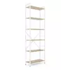 Металевий стелаж 180×60×24 білий-дуб артизан, 6 полиць ЛДСП, Лофтфото, зображення 2