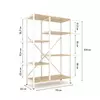 Стелаж Лофт Каскад 1090х700х300 Меткас, 35 кг/полицю, 5 полиць, ЛДСП, білий-дуб артизанфото, зображення 2