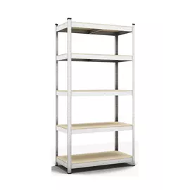 Металевий стелаж 180×60×30 см, 5 полиць, ДСП, оцинкований, Бюджет, Кількість полиць: 5, Колір: оцинкований, Матеріал полиць: ДСП, Висота: 180, Ширина: 60, Глибина: 30фото
