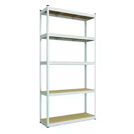 Металевий стелаж 180×120×30 см, 5 полиць, МДФ, оцинкований, Бюджет, Кількість полиць: 5, Колір: оцинкований, Матеріал полиць: МДФ, Висота: 180, Ширина: 120, Глибина: 30фото