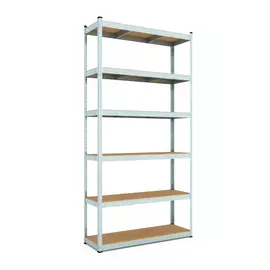 Металевий стелаж 240×120×40 см, 6 полиць, МДФ, оцинкований, Бюджет, Кількість полиць: 6, Колір: оцинкований, Матеріал полиць: МДФ, Висота: 240, Ширина: 120, Глибина: 40фото