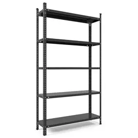 Металевий стелаж 200×120×30 см, 5 полиць, чорний, Атлант, Кількість полиць: 5, Колір: чорний матовий, Висота: 200, Ширина: 120, Глибина: 30фото