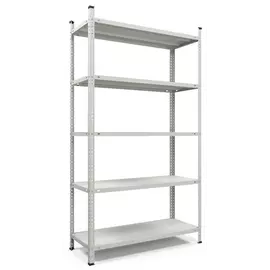 Металевий стелаж 200×90×50 см, 5 полиць, сірий, Атлант, Кількість полиць: 5, Колір: сірий, Висота: 200, Ширина: 90, Глибина: 50фото