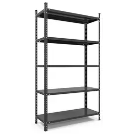 Металевий стелаж 200×100×40 см, 5 полиць, чорний, Атлант, Кількість полиць: 5, Колір: чорний матовий, Висота: 200, Ширина: 100, Глибина: 40фото