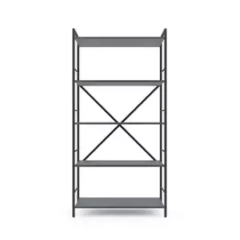 Металевий стелаж 160×80×40 антрацит-антрацит, 5 полиць ЛДСП, Лофтфото