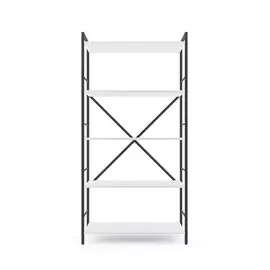 Металевий стелаж 160×80×40 антрацит-білий сніг, 5 полиць ЛДСП, Лофтфото