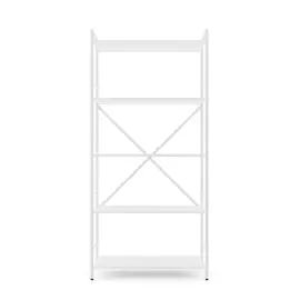 Металевий стелаж 170×80×35 білий-білий сніг, 5 полиць ЛДСП, Лофтфото