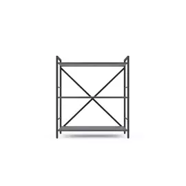 Металевий стелаж 90×60×24 антрацит-антрацит, 3 полиці ЛДСП, Лофтфото