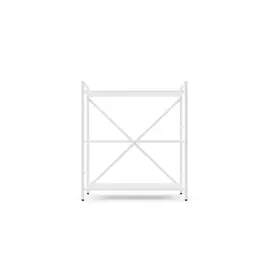 Металевий стелаж 90×80×40 білий-білий сніг, 3 полиці ЛДСП, Лофтфото