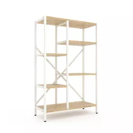 Стелаж Лофт Каскад 1090х700х300 Меткас, 35 кг/полицю, 5 полиць, ЛДСП, білий-дуб артизанфото