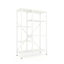 Стелаж Лофт Каскад 1090х700х300 Меткас, 35 кг/полицю, 5 полиць, ЛДСП, білий-білий снігфото