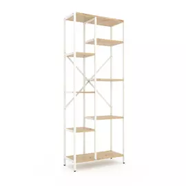 Стелаж Лофт Каскад 1780х700х300 Меткас, 35 кг/полицю, 7 полиць, ЛДСП, білий-дуб артизанфото
