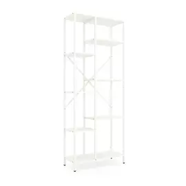 Стелаж Лофт Каскад 1780х700х300 Меткас, 35 кг/полицю, 7 полиць, ЛДСП, білий-білий снігфото