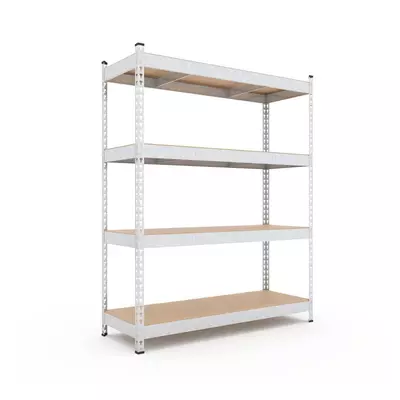 Металевий стелаж 180×140×60 см, 4 полиці, ДСП, оцинкований, Титан, Кількість полиць: 4, Колір: оцинкований, Висота: 180, Ширина: 140, Глибина: 60фото