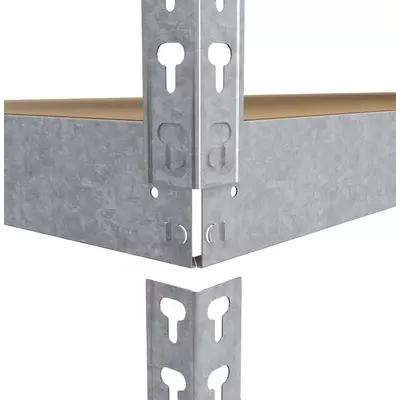 Металевий стелаж 180×140×50 см, 4 полиці, ДСП, оцинкований, Титан, Кількість полиць: 4, Колір: оцинкований, Висота: 180, Ширина: 140, Глибина: 50фото, зображення 5