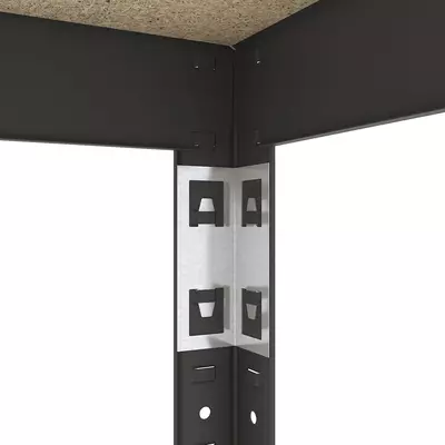 Металевий стелаж 180×80×40 см, 5 полиць, ДСП, чорний, Бюджет, Кількість полиць: 5, Колір: чорний матовий, Матеріал полиць: ДСП, Висота: 180, Ширина: 80, Глибина: 40фото, зображення 8