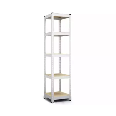 Металевий стелаж 180×40×40 см, 5 полиць, МДФ, оцинкований, Бюджет, Кількість полиць: 5, Колір: оцинкований, Матеріал полиць: МДФ, Висота: 180, Ширина: 40, Глибина: 40фото