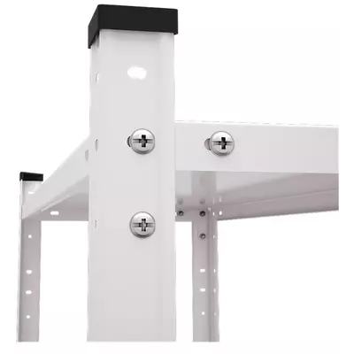 Металевий стелаж 150×75×30 см, 4 полиці, білий, РЕК-1, Кількість полиць: 4, Колір: білий, Висота: 150, Ширина: 75, Глибина: 30фото, зображення 7