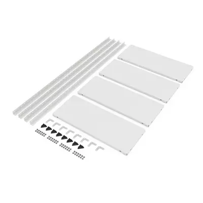 Металевий стелаж 150×75×30 см, 4 полиці, білий, РЕК-1, Кількість полиць: 4, Колір: білий, Висота: 150, Ширина: 75, Глибина: 30фото, зображення 12