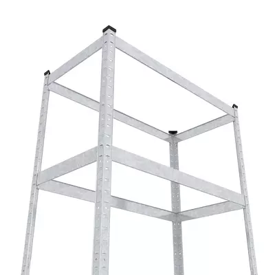 Металевий стелаж 180×40×40 см, 5 полиць, МДФ, оцинкований, Бюджет, Кількість полиць: 5, Колір: оцинкований, Матеріал полиць: МДФ, Висота: 180, Ширина: 40, Глибина: 40фото, зображення 4