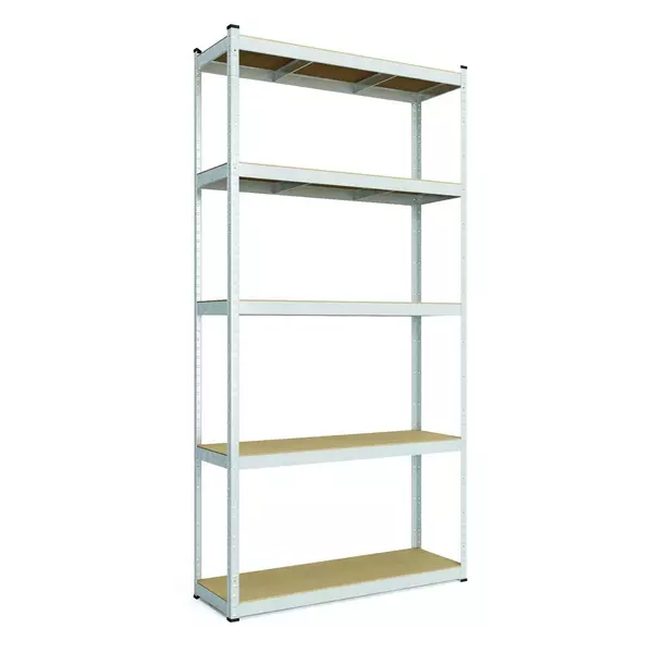 Металевий стелаж 180×120×40 см, 5 полиць, ДСП, оцинкований, Бюджет, Кількість полиць: 5, Колір: оцинкований, Матеріал полиць: ДСП, Висота: 180, Ширина: 120, Глибина: 40фото